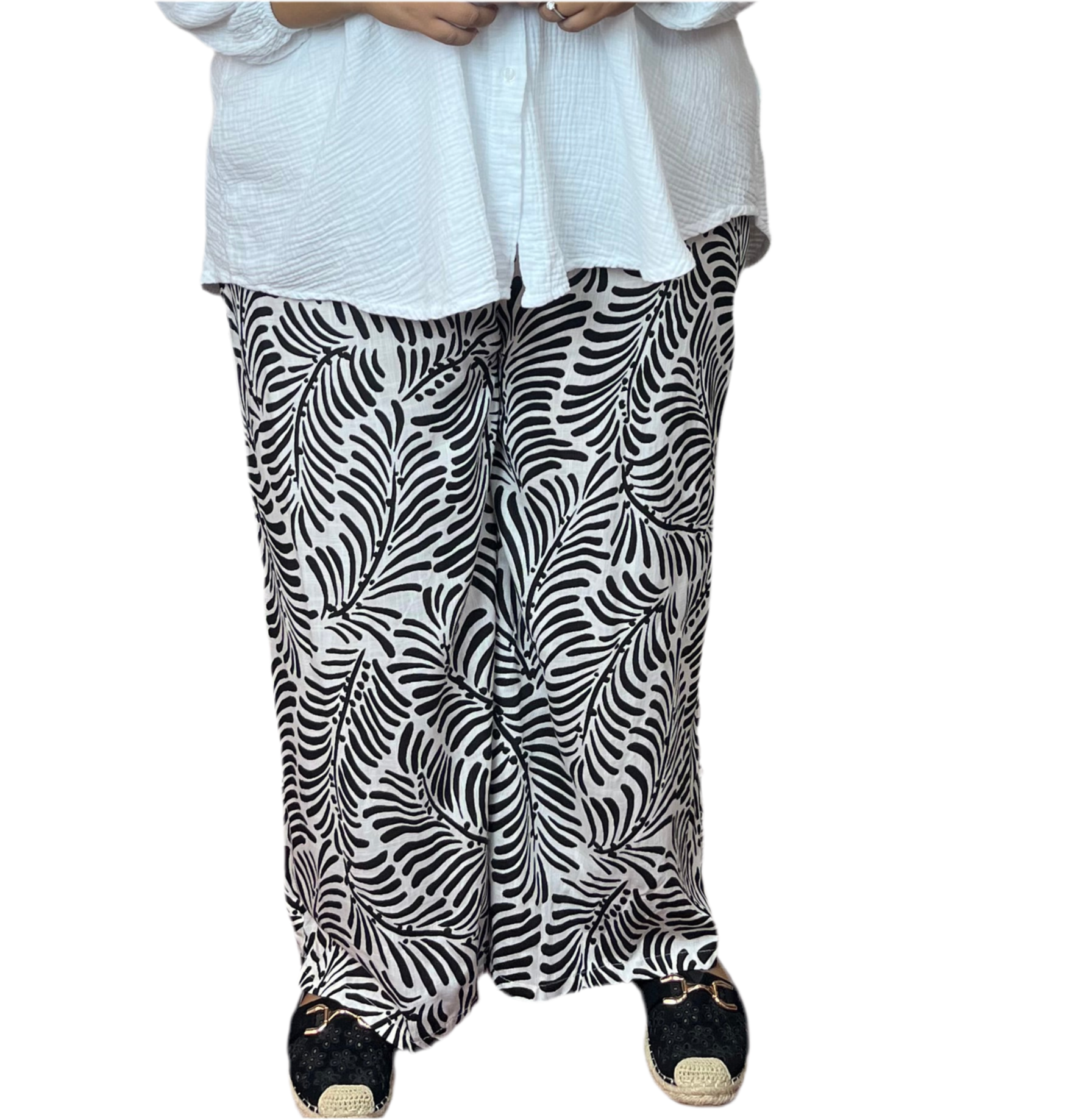 Pantalon large imprimée