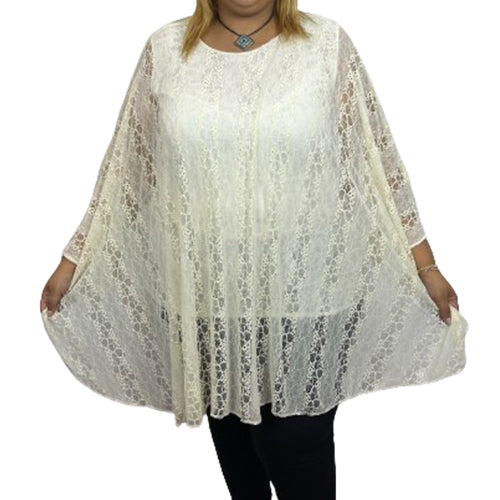 Tunique au style papillon Dentelle avec doublure en coton