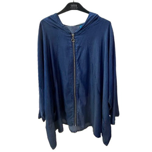 Capuche en Jean Fluide avec Zip Class Chic