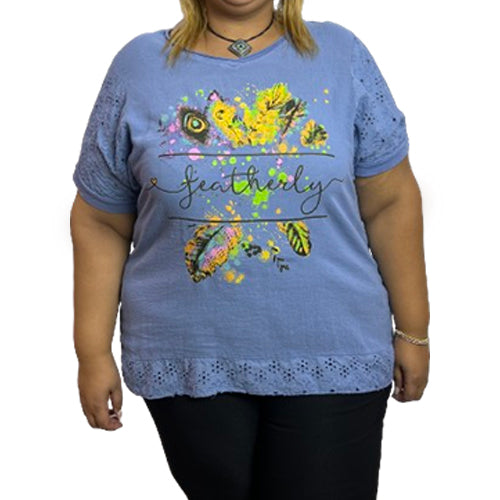 Pull Doux en Coton 100% avec Motif Plume