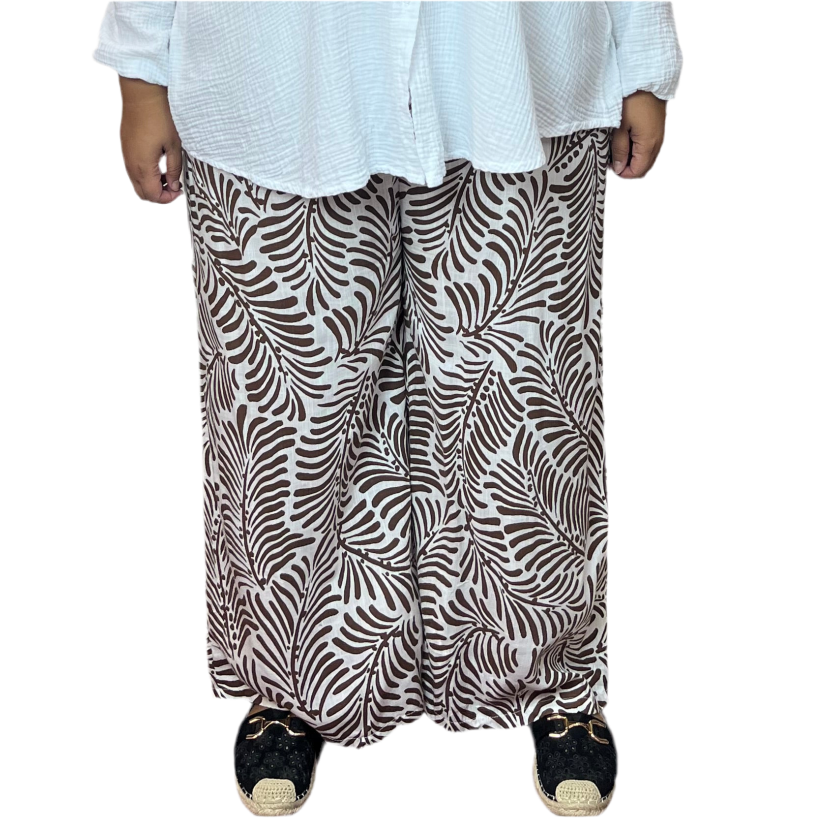 Pantalon large imprimée
