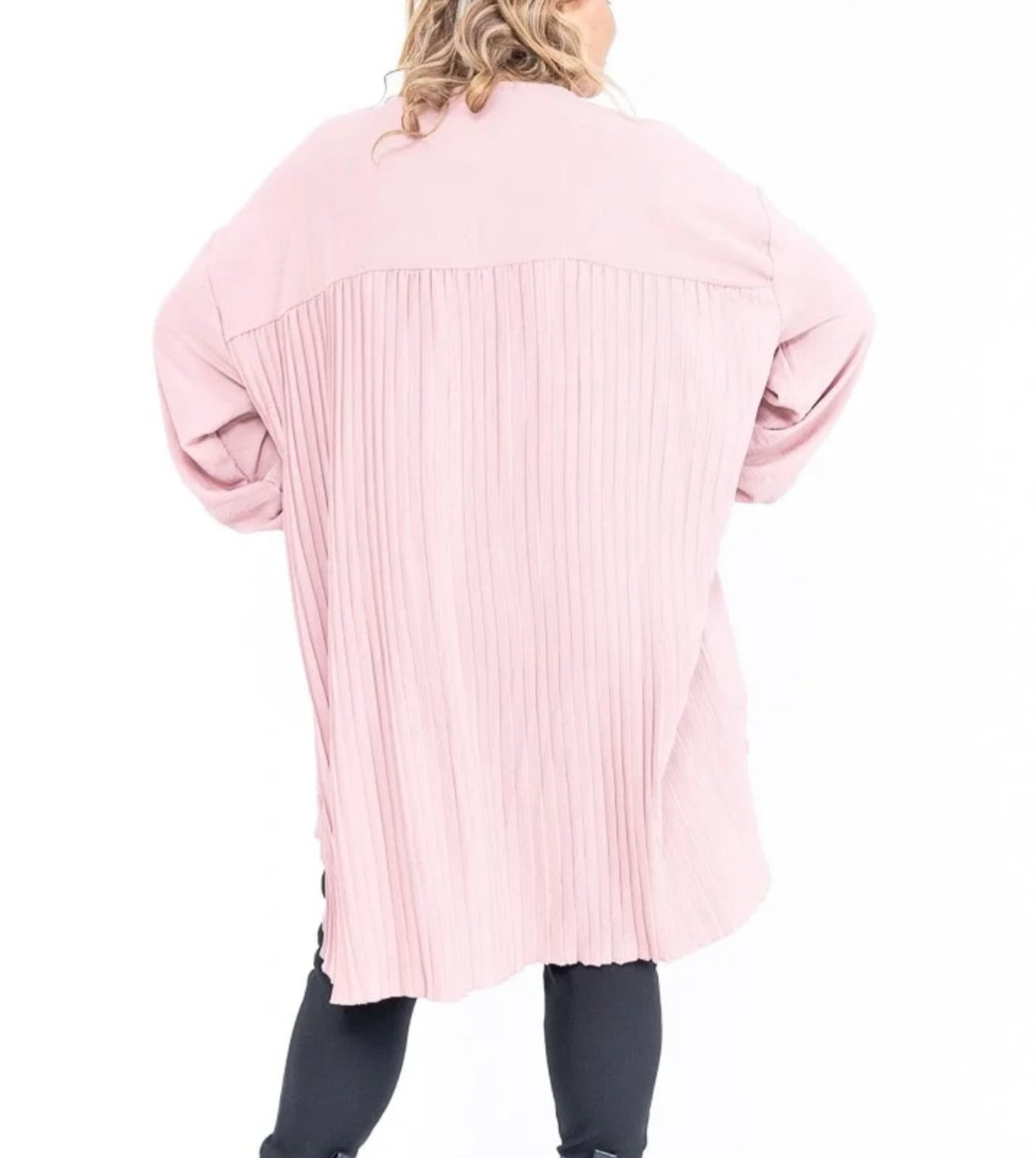 Robe grande taille dos plissé