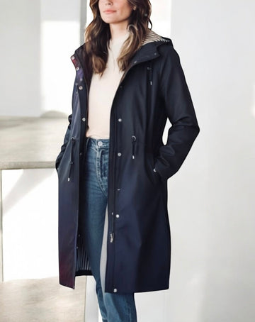 Manteau long hauteur genoux complet imperméable