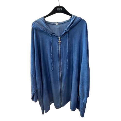 Capuche en Jean Fluide avec Zip Class Chic