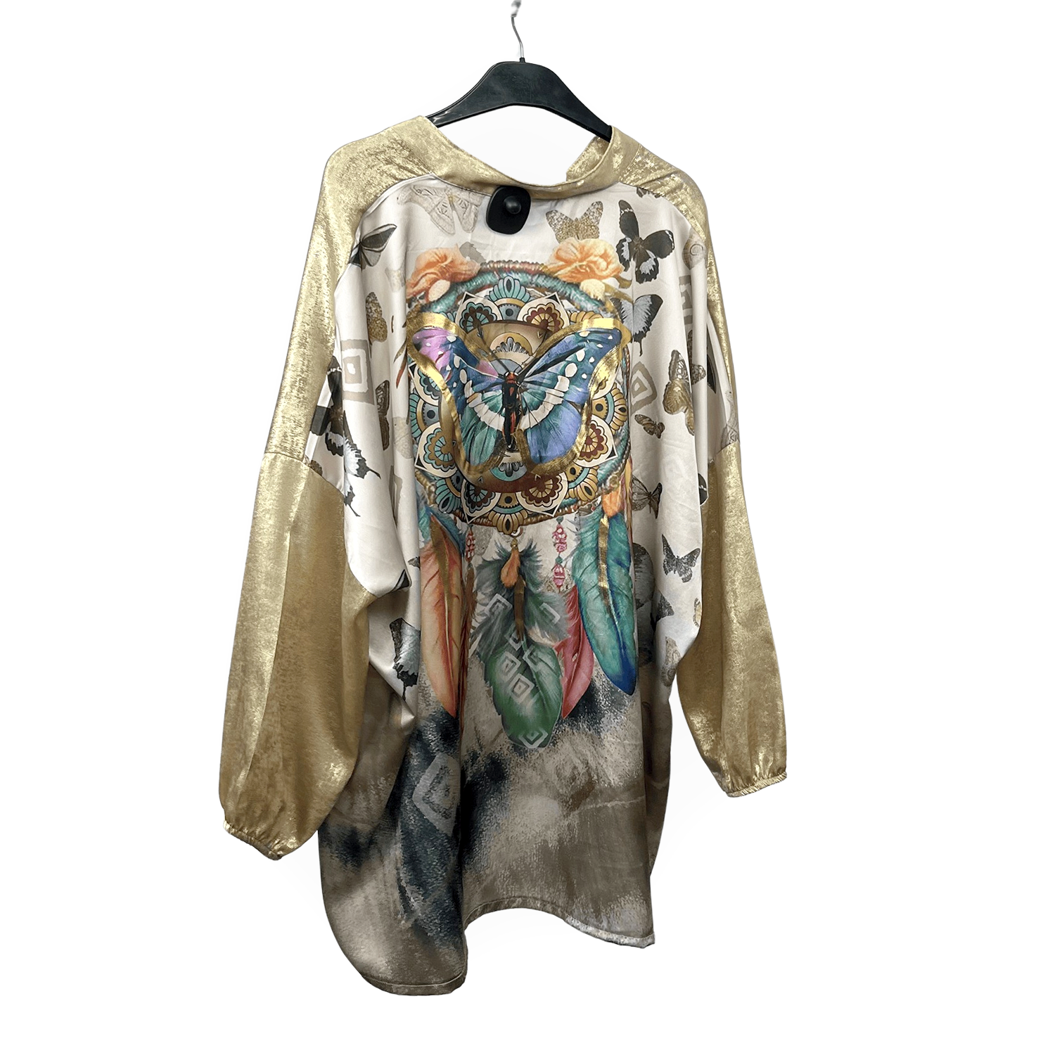 Chemise avec dos en satin imprimé