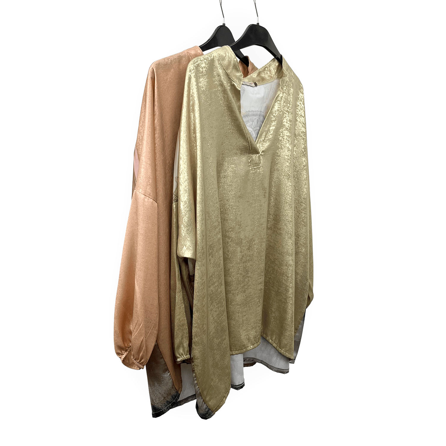 Chemise avec dos en satin imprimé