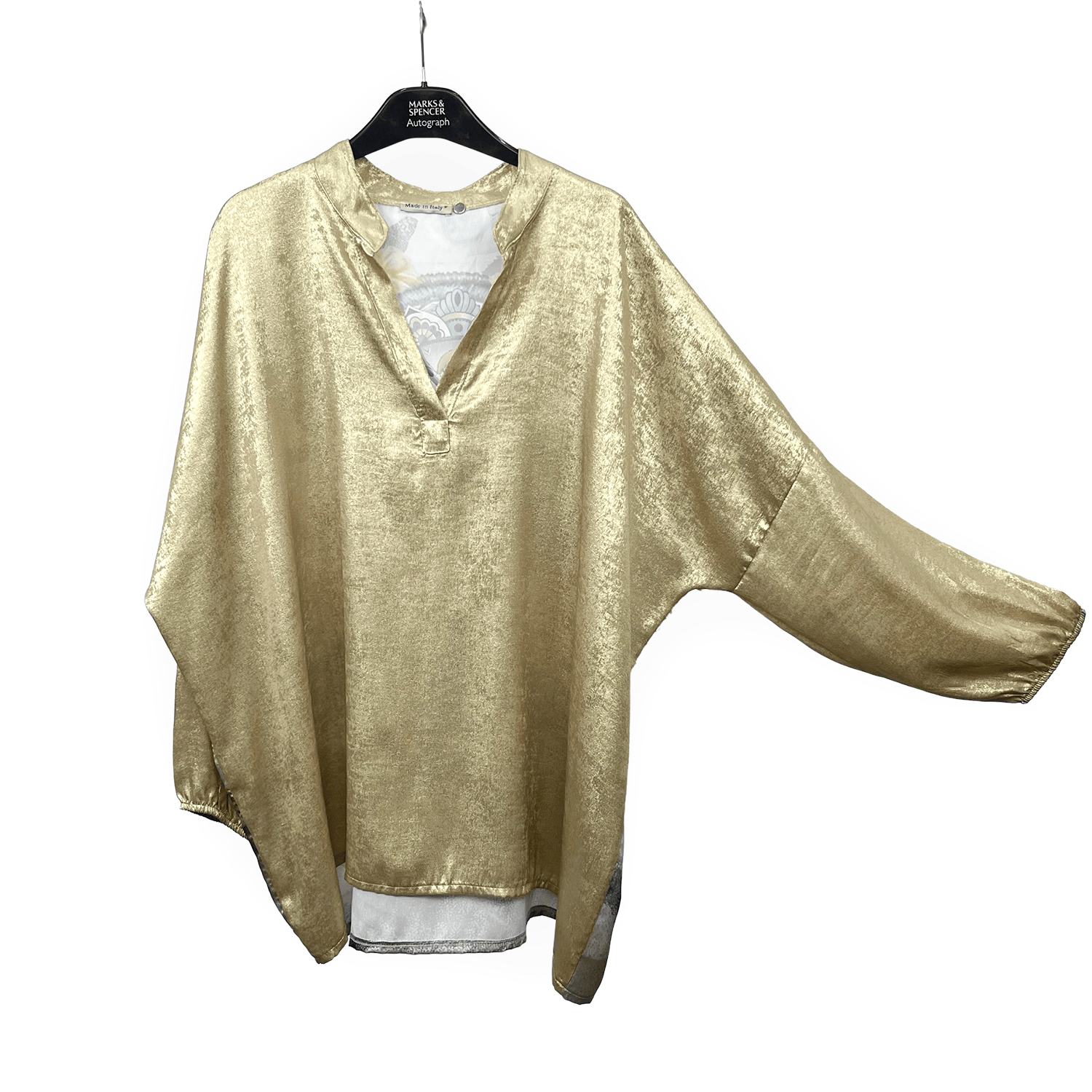 Chemise avec dos en satin imprimé