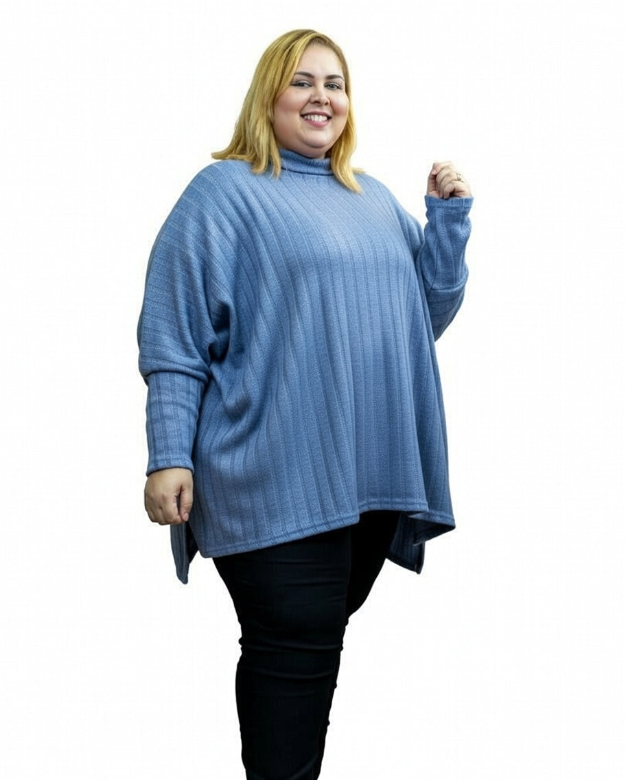 Pull Oversize Manches Kimono – Maille Fine & Légère (T44 à T60)