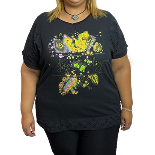 Pull Doux en Coton 100% avec Motif Plume