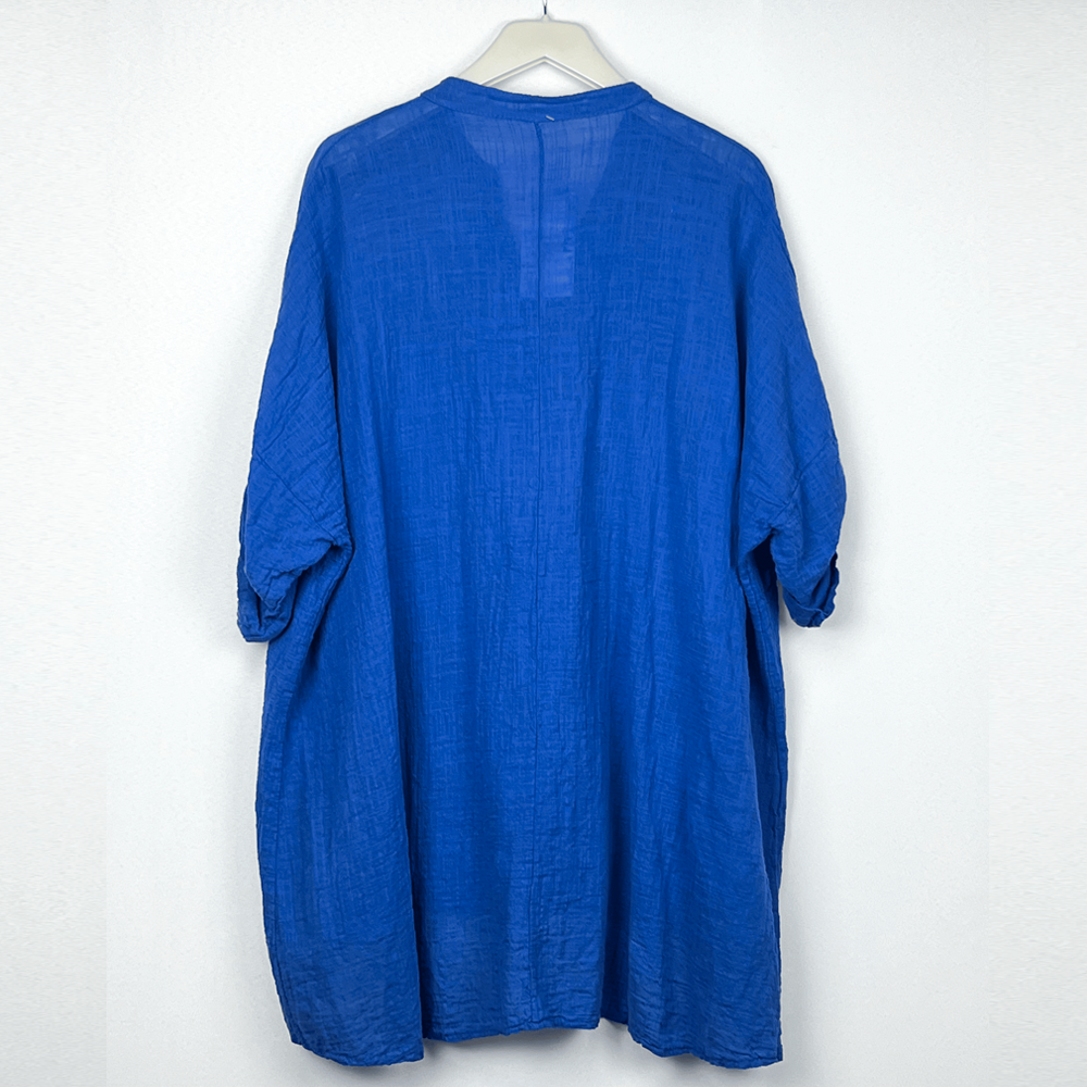 Chemise unie en lin & coton